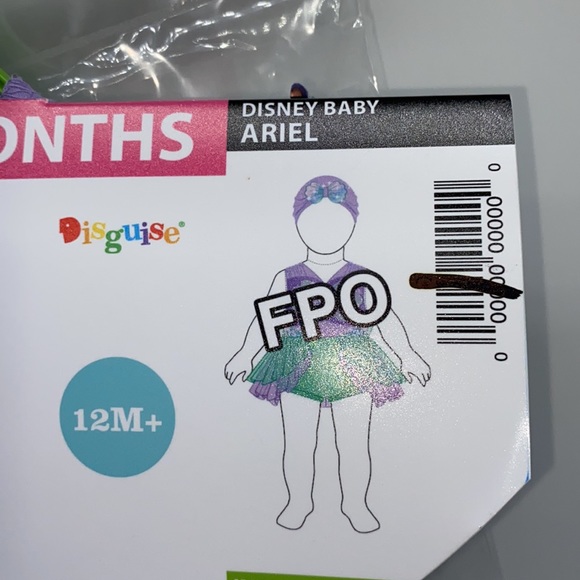 Disney Baby Ariel Infant Toddler Girls 2 Piece Halloween Costume 12-18 Months - Picture 4 of 13